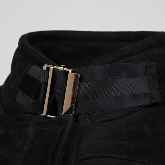 Gucci Tom Ford Fall Winter 2003 Black Suede Shearling Jacket Coat Y2K Vintage - Picture 5 of 16